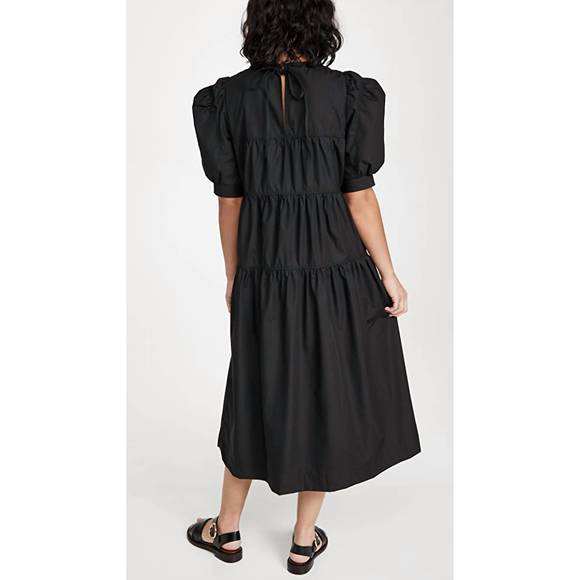 NEW EN SAISON poplin midi dress in black - Picture 3 of 3